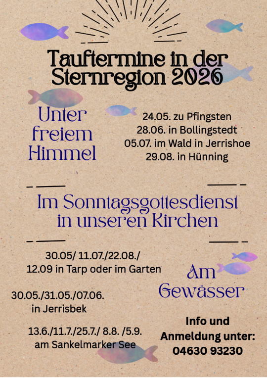 Tauftermine Sternregion 2026