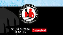 Eisbaden gegen Rechts am Sonntag im Ostseebad Flensburg