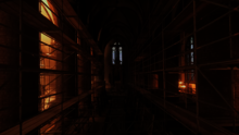 Zeitraffer-Video: Aufbau eines Baugerüsts im Innenraum der Flensburger St. Nikolaikirche