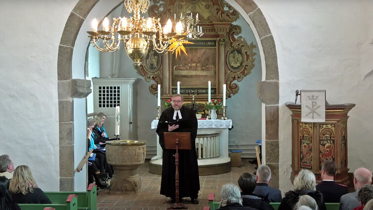 Screenshot aus dem Videomitschnitt: Predigt von Propst Helgo Jacobs