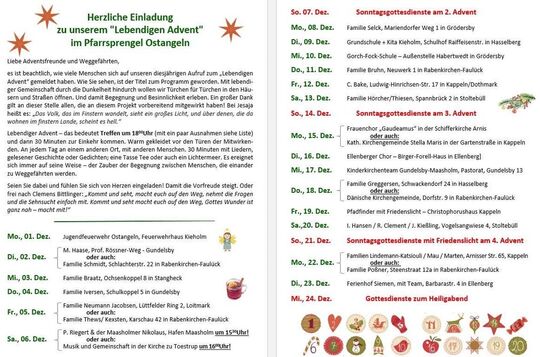 Übersicht mit Terminen