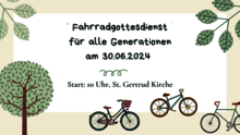 Fahrradgottesdienst für alle Generationen am 30.06.2024