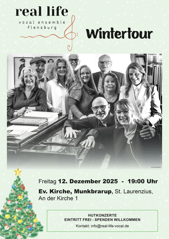 Hier erscheint das Plakat zu dem Konzert von real life am 12. Dezember 2025 um 19 Uhr