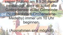Neue Gottesdienstzeiten