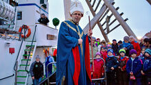 Nikolaus leibhaftig am Museumshafen