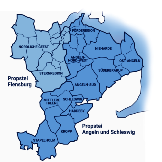 Landkarte des Kirchenkreises Schleswig-Flensburg